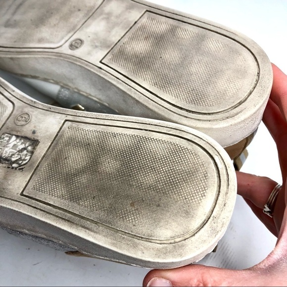 Jack Rogers leather sneakers mixed metal metallic white gold silver size 9M - Picture 7 of 11